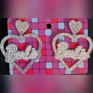 Glitter Heart Bride Earrings